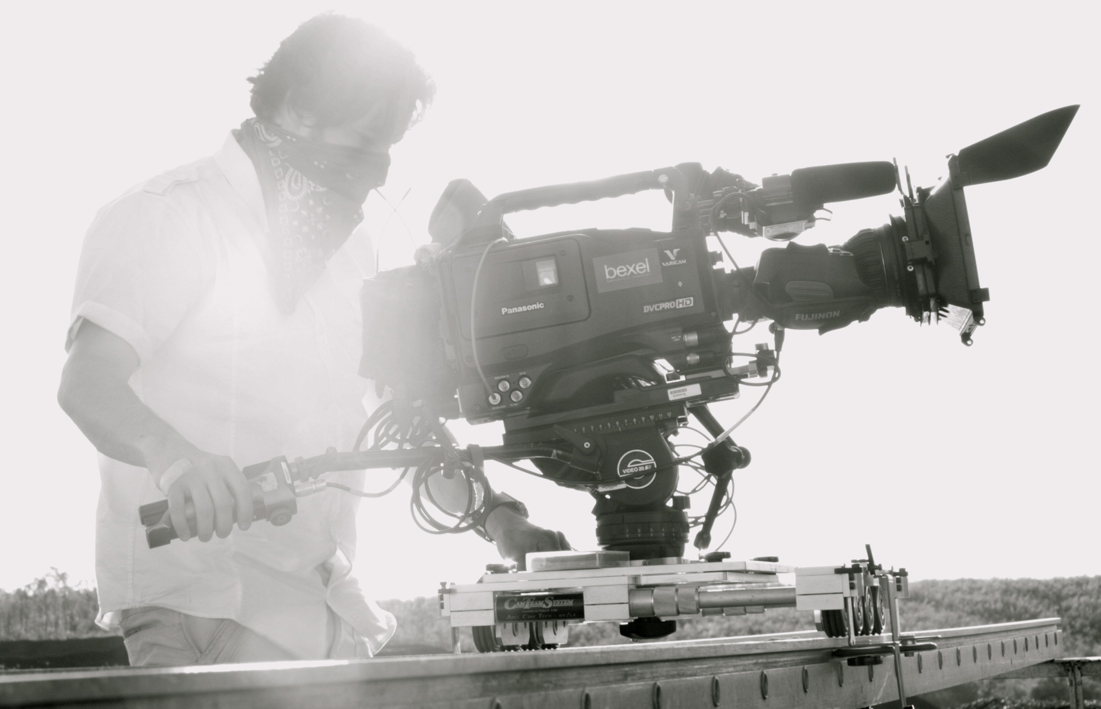 Jarred Alterman operating a camera on location