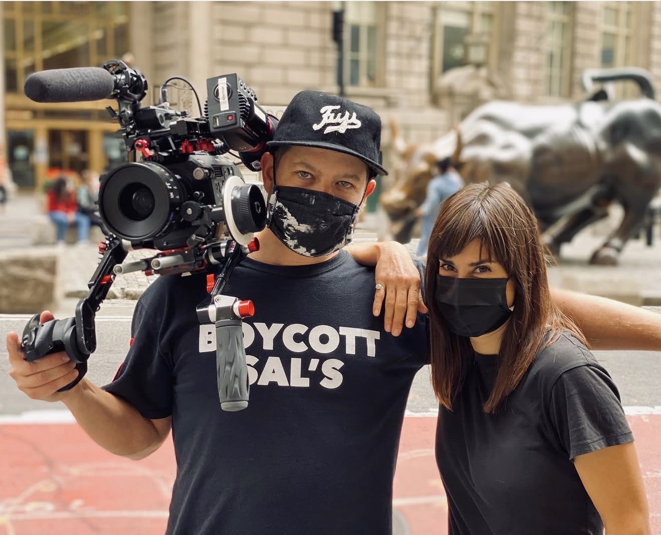 Jarred Alterman and Jill Magid on location in New York City